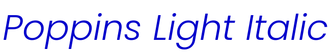 Poppins Light Italic Schriftart